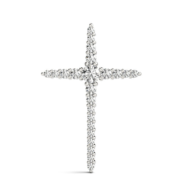 Round Diamond Cross Pendant