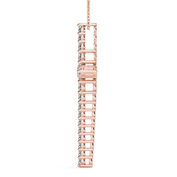 14K Rose Gold Round Diamond Fashion Pendant