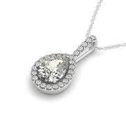 Round Diamond Halo Pendant in Premium Metals