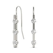 Round Diamond 3-Stone Stud Earrings