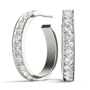 Round Diamond Hoop Earrings