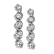 Round Diamond Journey Earring Set