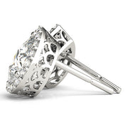 Diamond Halo Round Earrings