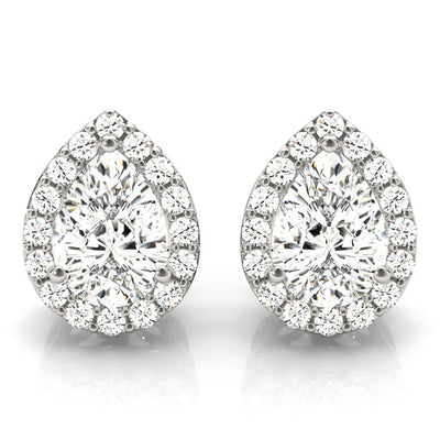 Diamond Halo Round Earrings