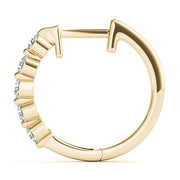 14K Yellow Gold Diamond Fashion Hoop Earrings