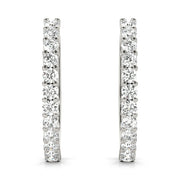 Round Diamond 12-Stone Hoop Earrings