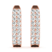 Rose Gold 1ctw Diamond J-Hoop Earrings