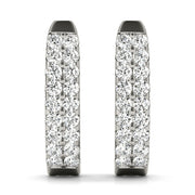 Diamond J-Hoops 18-Stone Earrings