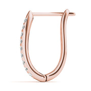 Rose Gold 1ctw Diamond J-Hoop Earrings