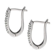 Diamond J-Hoops 18-Stone Earrings