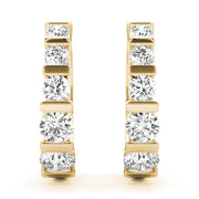 14K Yellow Gold Round Diamond Fashion Earrings