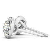 Round Diamond Halo Earrings
