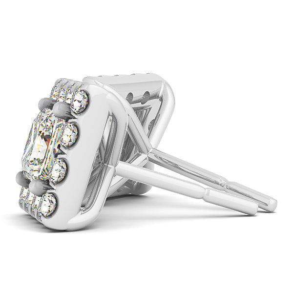 Round Diamond Halo Earrings