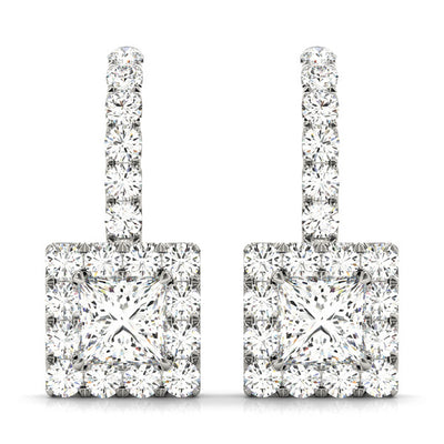 Multi-Diamond Round Halo Earrings in Gold