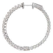 Round Diamond Inside Out Hoop Earrings
