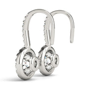 Round Diamond Halo Earring Set