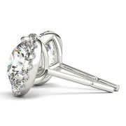 Round Diamond Halo Earring Set