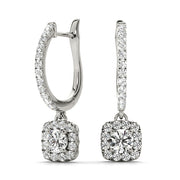 Round Diamond Halo Earrings