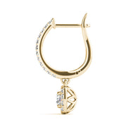 14K Yellow Gold Round Diamond Halo Earrings