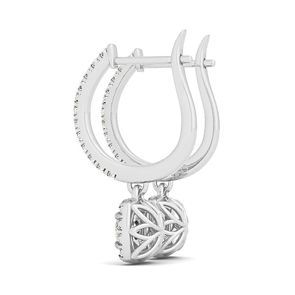 Round Diamond Halo Earrings