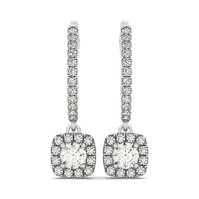 Round Diamond Halo Earrings