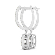 Round Diamond Halo Earrings with 34 Stones