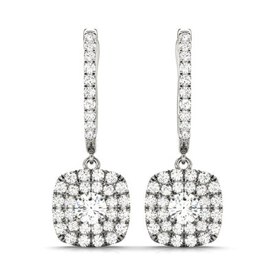 Round Diamond Halo Earring Set