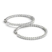 Round Diamond Inside Out Hoop Earrings