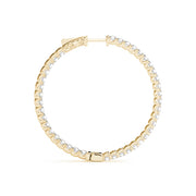 14K Yellow Gold Diamond Inside Out Hoop Earrings