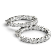 14K Gold Diamond Inside Out Hoop Earrings
