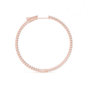 14K Rose Gold Diamond Inside Out Hoop Earrings