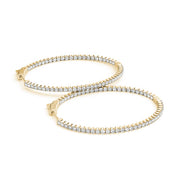 14K Yellow Gold Diamond Inside Out Hoops