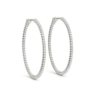 Round Diamond Inside Out Hoop Earrings