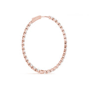 14K Rose Gold Diamond Inside Out Hoop Earrings