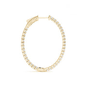 14K Yellow Gold Diamond Inside Out Hoop Earrings