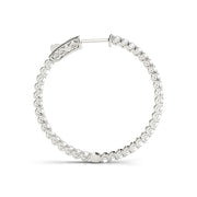 Round Diamond Inside Out Hoop Earrings