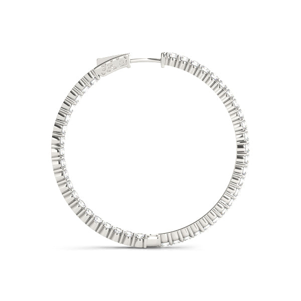 Diamond Inside Out Hoop Earrings in Multiple Metals