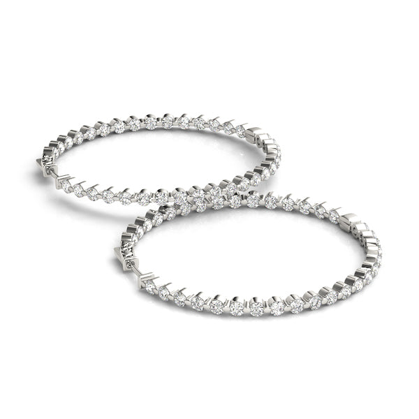 Diamond Inside Out Hoop Earrings in Multiple Gold Options