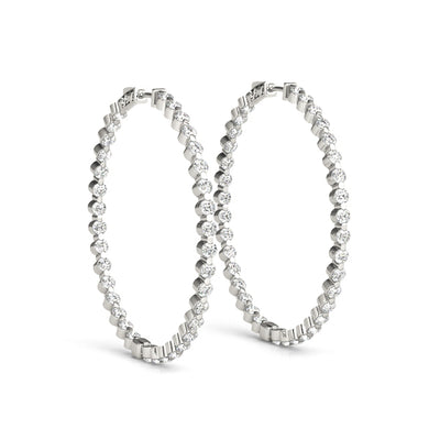 Diamond Inside Out Hoop Earrings in Multiple Gold Options