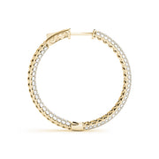 14K Yellow Gold Diamond Inside Out Hoop Earrings