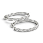 Diamond Inside Out Hoop Earrings in Multiple Metals