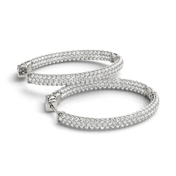 Diamond Inside Out Hoop Earrings in Multiple Metals