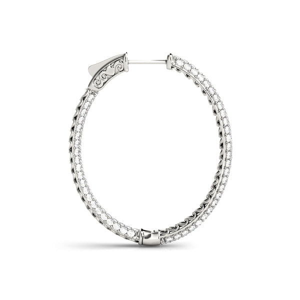 Diamond Inside Out Hoop Earrings in Multiple Metals