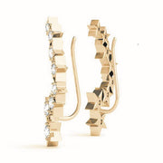 14K Yellow Gold Round Diamond Fashion Earrings