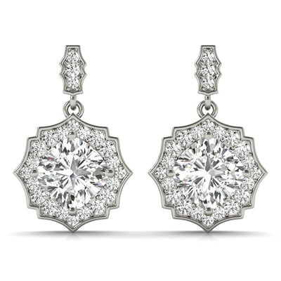Brilliant Round Diamond Halo Earrings