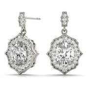 Diamond Halo Round Earrings