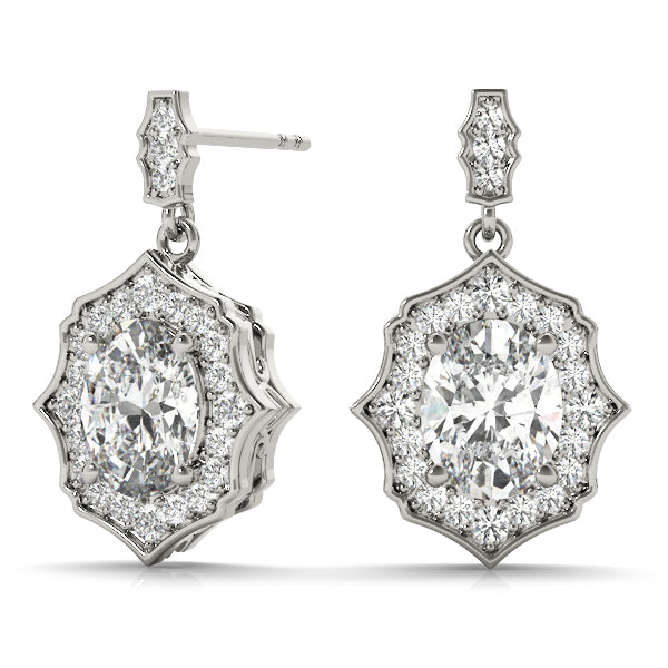 Diamond Halo Round Earrings