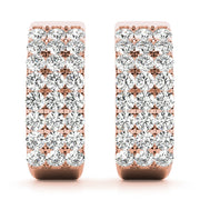 Rose Gold Diamond J-Hoop Earrings | 1/2 ct Total