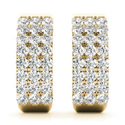 14K Yellow Gold Diamond J-Hoop Earrings