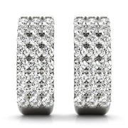 14K Diamond Round J-Hoops Earrings